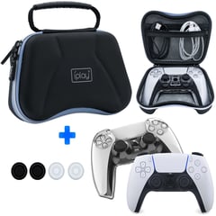 VARIOS - Kit 6 en 1 para Mando PS5 Case Rígido con Estuche y 4 Grips ipl