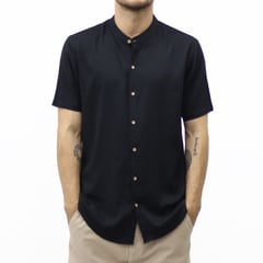 AMERICAN EXCHANGE - Camisa Cuello Neru Negro De Hombre -