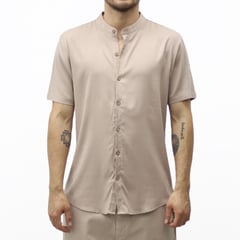 AMERICAN EXCHANGE - Camisa Cuello Neru Beige De Hombre -