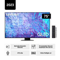 SAMSUNG - TELEVISOR SMART TV 75 QLED 4K QN75Q80CAGXPE NUEVO