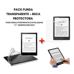 GENERICO - Funda Transparente + Mica para Kindle Paperwhite 11th gen 6.8 pulgadas