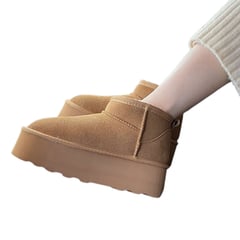 GENERICO - Botin De Nieve Termico Forrado Plataforma Resistente Tacón 5cm-granate