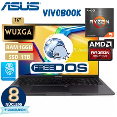 ASUS - Laptop Vivobook 16 M1605Xa-Mb076 Amd Ryzen 9 - 7940Hs 16"Fhd, Ram 16Gb, Ssd 1Tb, Free Dos