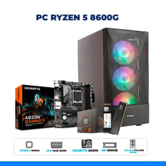 PC GAMER RYZEN 5 8600G, 16GB, 500GB M.2, CASE RGB 500W.