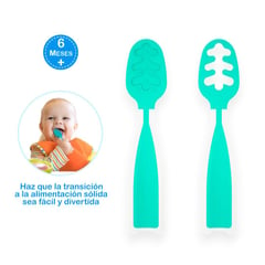 GENERICO - Set de 2 Pre Cucharas de Aprendizaje para Bebés Verde