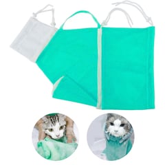 GENERICO - BOLSA DE ASEO DE MALLA PARA GATOS VERDE Y BLANCO.