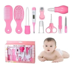 GENERICO - Set Baby Care Higiene para Bebes Cortauñas 10 Piezas Rosado