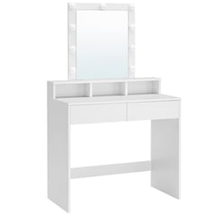 MUEBLES CRISOSTOMO - Tocador de Maquillaje con Luces Blanco 80cm