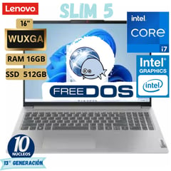 Laptop Slim 5 16Irl8 Core I7 - 13620H, 16"Wuxga, Ram 16Gb, Ssd 512Gb, Free Dos