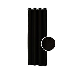 GENERICO - Cortina Blackout 100% Lino Textura Térmica Engomada - Negro