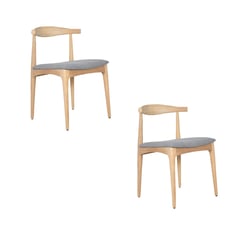 NIHM - Set x2 Silla de Madera para Comedor Moustache New Marrón Claro