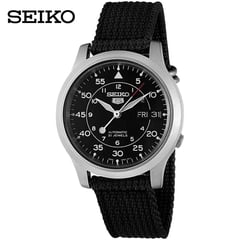 SEIKO - Reloj Seiko 5 SNK809K2 Automático Fecha Acero Mate Correa Nailon Negro