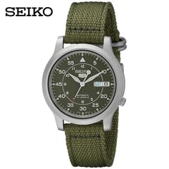 SEIKO - Reloj Seiko 5 SNK805K2 Automático Fecha Acero Mate Correa Nailon Verde