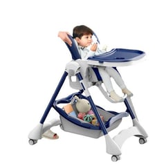 GENERICO - Silla De Comer Multifuncional Para Bebe Plegable Azul