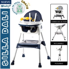 EBABY - SILLA DE COMER PARA BEBE AZUL DALI + PLATITO -