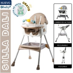 EBABY - SILLA DE COMER PARA BEBE DALI BEIGE + PLATITO -