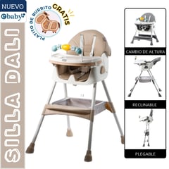 EBABY - SILLA DE COMER PARA BEBE DALI BEIGE + PLATITO -