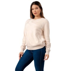 GENERICO - Sueter Polera Mujer de Cashemira Color Crema