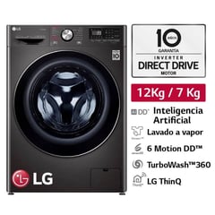 LG - Lavaseca LG 12Kg 7Kg con AI DD™ y ThinQ Carga Frontal WD12BVC2S6C NUEVO