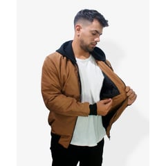 DM DEXMEN - Casaca Dexmen Bomber Capucha Camell