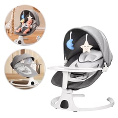 BUYPAL - Mecedora para Bebe Automatica Bluetooth con Mosquitero Gris