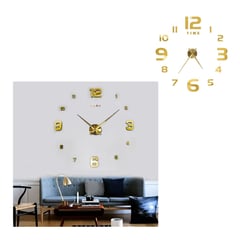 GENERICO - Reloj de Pared Dorado con Adhesivo