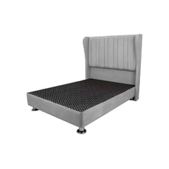 MUEBLES MACRUMO - Cama tapizada Barcelona - 2 Plz - color gris plata