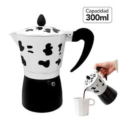 KELLER - Cafetera Italiana Moka Café Expreso de 300 ml Diseño Vaca CF8