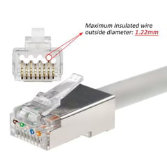 OEM - CONECTOR BLINDADO RJ45 CAT6 PASS THROUNGH PAQUETE DE 100 UNIDADES