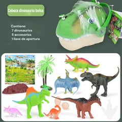 DINO - bolsa de juguete con cabeza dinosaurio para niños