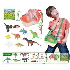 DINO - bolsa de juguete con cabeza dinosaurio para niños