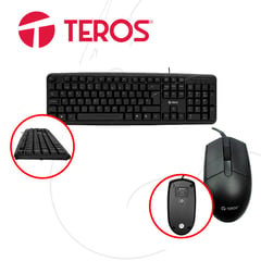 TEROS - Kit Teclado Y Mouse Te4062n Cableado Usb
