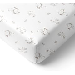 SOFT BABY LUXURY COTTON - Sábana Bajera Estampada Cuna Ardilla y Conejito