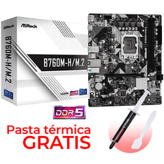 ASROCK - Placa Madre B760M-H M2 DDR5 12va 13va Pasta Térmica De Regalo