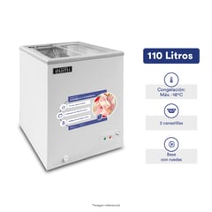 ILUMI - Congelador Tapa Vidrio de 110 LTS