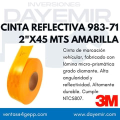 3M - CINTA REFLECTIVA 983-71 2X45 MTS AMARILLA 3M