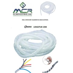 IMPORTADO - ESPIRAL PROTECTOR DE CABLE 8MM CON 10M DE LARGO