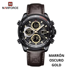 NAVIFORCE - Reloj 9197 para Hombre con Correa de Cuero en Caja