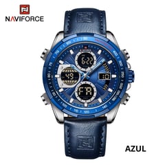 NAVIFORCE - Reloj 9197 para Hombre con Correa de Cuero en Caja