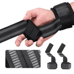 GENERICO - Straps para Levantamiento Olimpico Powerliftin Black Pro