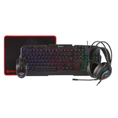 TEROS - Combo TE-4063N Teclado Multimedia Mouse Headset Mouse Pad