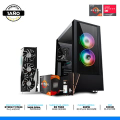 PC GAMER RYZEN 7 5700X, 32GB, RX 7600 8GB, NVME 500GB