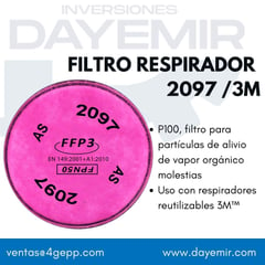 3M - FILTRO RESPIRADOR 2097 3M