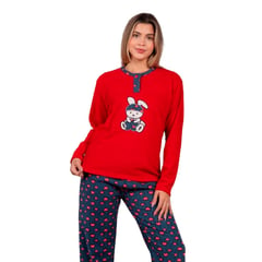 GENERICO - Pijama Micro Polar Rojo Mujer