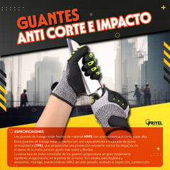 GENERICO - Guante Anti-impacto y Anticorte Rotosafety Talla M Par Guantes de Seguridad