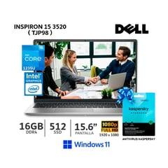 Laptop Inspiron 3000 15-3520 Ci5-1235U 16Gb Ram/ 512Gb SSD/ 15.6” FHD/ W11 H/ TJP98 + Antivirus