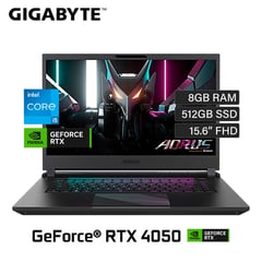 GIGABYTE - Laptop Gamer Gigabyte 15.6" FHD Core i5-12500H 8GB RAM 512GB SSD RTX4050 6GB W11 AORUS 15 9MF