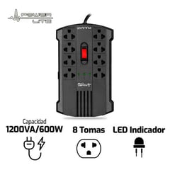 POWER LITE - Estabilizador PULSAR AVR PLI1200 1200VA/600W 8 Tomas