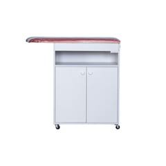 MUEBLES MACRUMO - Mueble Planchador movible de 110cm - Color Blanco - Armado