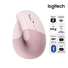 LOGITECH - MOUSE LIFT VERTICAL WIRELESS BLUETOOTH ROSE